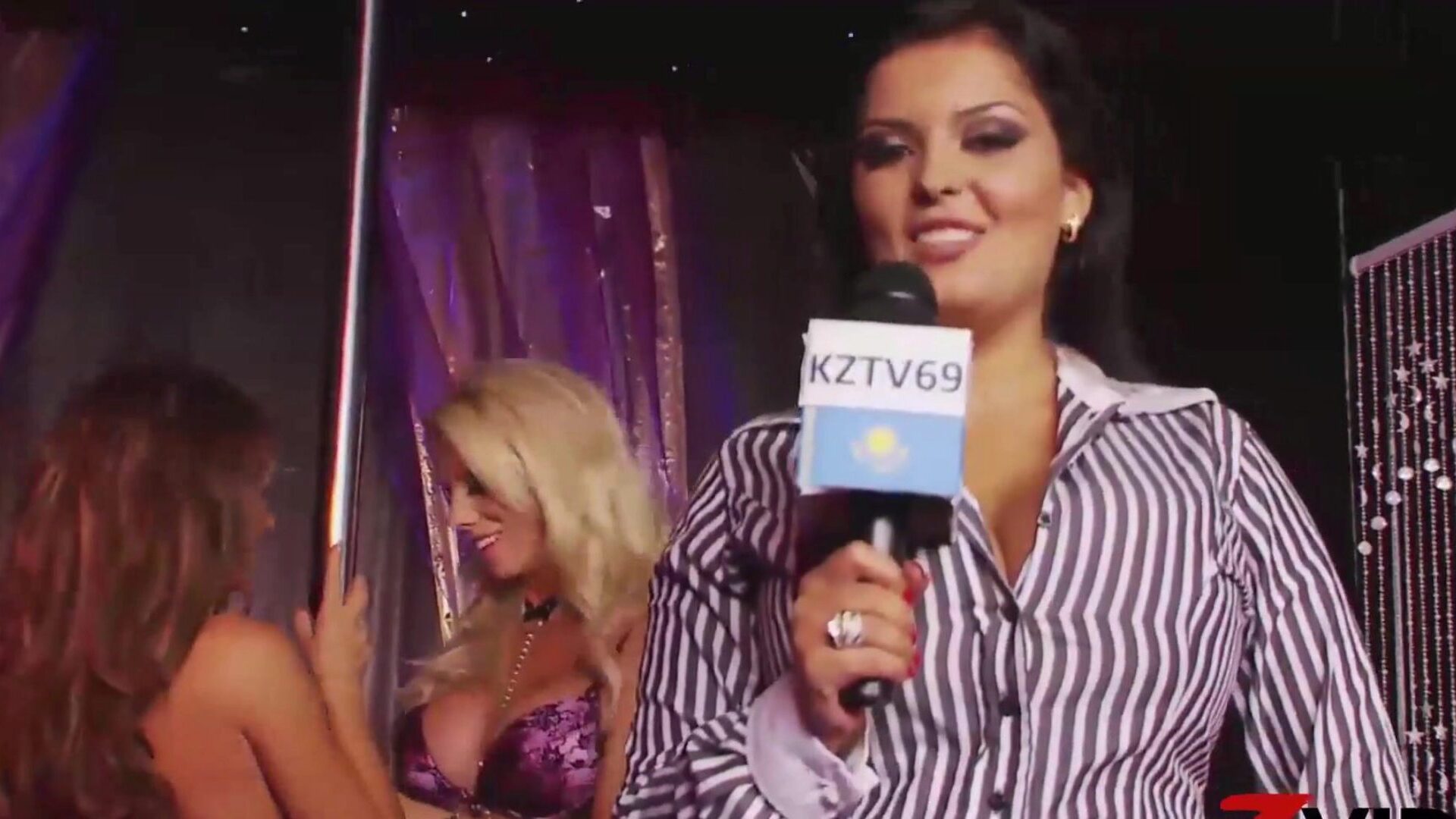 Strippers Seduce Busty Reporter Into Sex Sep 11th 2021